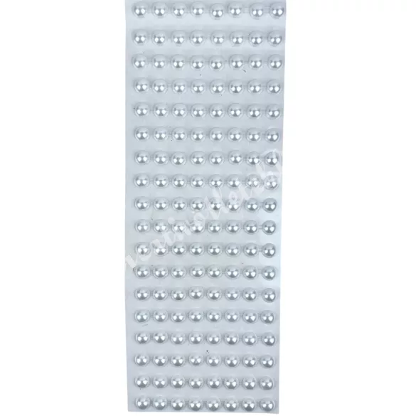 Öntapadós félgyöngy, fehér, 10 mm