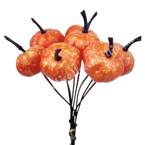 Betűzős tök, élénk narancs, 2,5x3 cm, 8 db/csokor