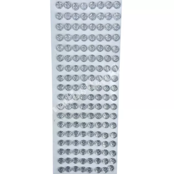 Öntapadós strassz, ezüst, 10 mm