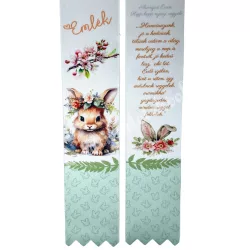   Ballagó szalag, nyuszival, "Emlék" felirattal, 4 cm
