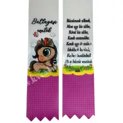   Ballagó szalag, lóval, "Ballagási emlék" felirattal, 4 cm