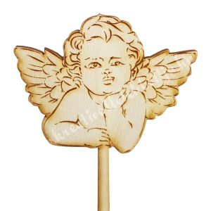 Beszúrós dísz, könyöklő angyal, 9x22 cm