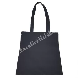 Bevásárló szatyor, fekete, hosszúfülű, 38x42/72 cm