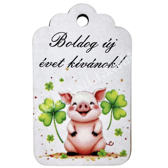 Mdf biléta, szerencsemalac, 4,2x7 cm