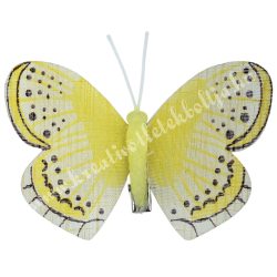 Csipeszes pillangó, sárga, 8x6,5 cm