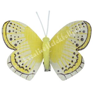 Csipeszes pillangó, sárga, 8x6,5 cm