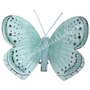 Csipeszes pillangó, türkiz, 8x6,5 cm