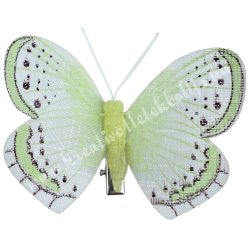 Csipeszes pillangó, zöld, 8x6,5 cm