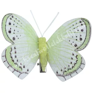 Csipeszes pillangó, zöld, 8x6,5 cm