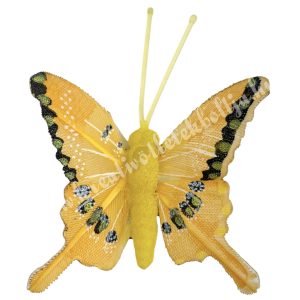 Csipeszes pillangó, napsárga, 4,7x5,5 cm