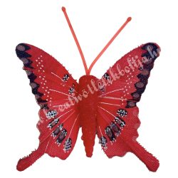 Csipeszes pillangó, piros, 4,7x5,5 cm