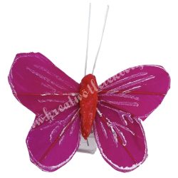 Csipeszes pillangó, pink, 5x5 cm