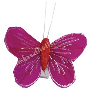Csipeszes pillangó, pink, 5x5 cm