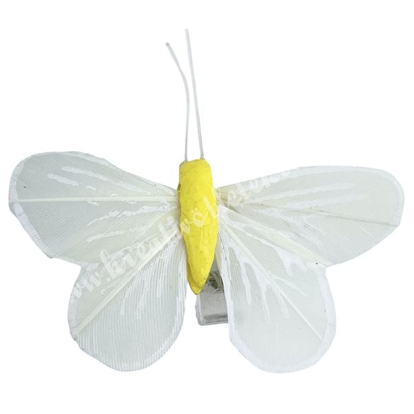 Csipeszes pillangó, sárga, 5x5 cm