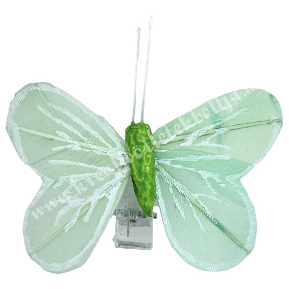 Csipeszes pillangó, zöld, 5x5 cm