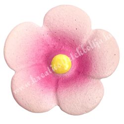 Ragasztható polyresin virág, rózsaszín, 3 cm