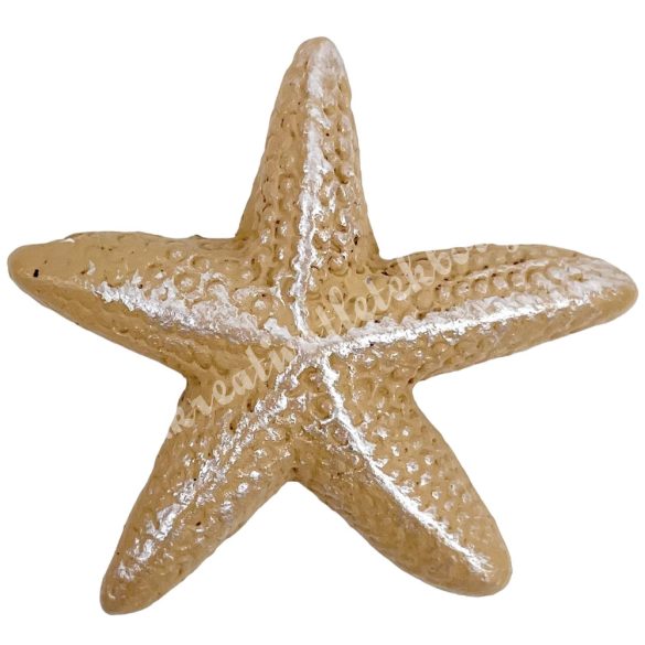 Ragasztható polyresin tengeri csillag, bézs, 3,7x3,7 cm