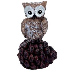 Polyresin bagoly tobozon, 3,5x5,5 cm