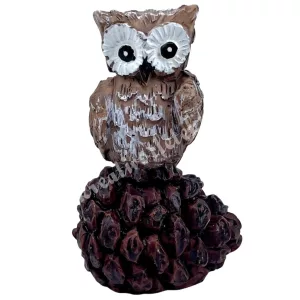 Polyresin bagoly tobozon, 3,5x5,5 cm