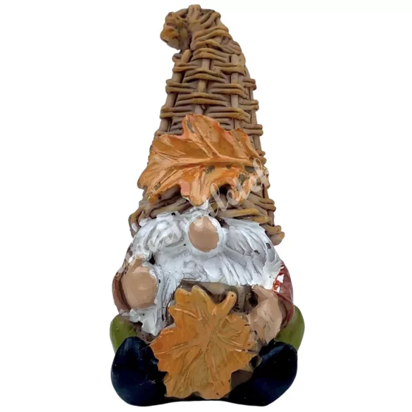 Polyresin manó levéllel, 3,5x6 cm