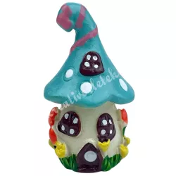 Polyresin házikó, kék, 3x5 cm 