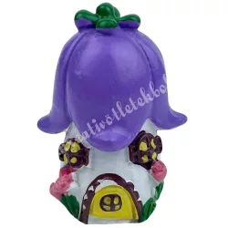 Polyresin házikó, lila, 3,5x4,5 cm 