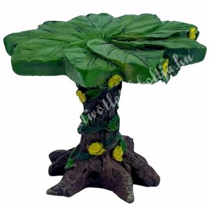 Polyresin fa, virággal, 5,5x4,2 cm