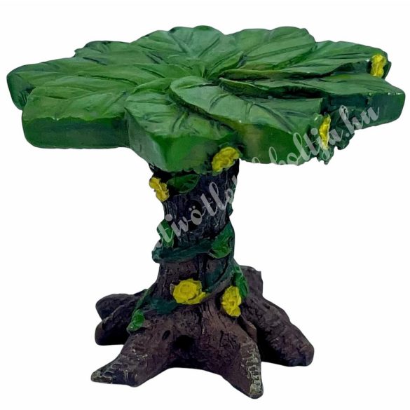 Polyresin fa, virággal, 5,5x4,2 cm