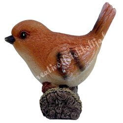 Polyresin madár, farönkön, 7,5x7,5 cm