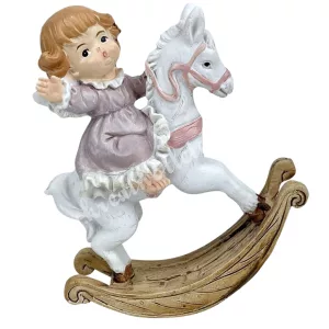 Polyresin angyal hintalóval, lila, 8,5x10,5 cm