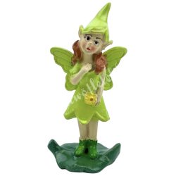 Polyresin tündér, zöld, 4x8,5 cm