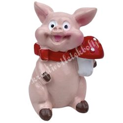 Polyresin malac, gombával, 3x4 cm