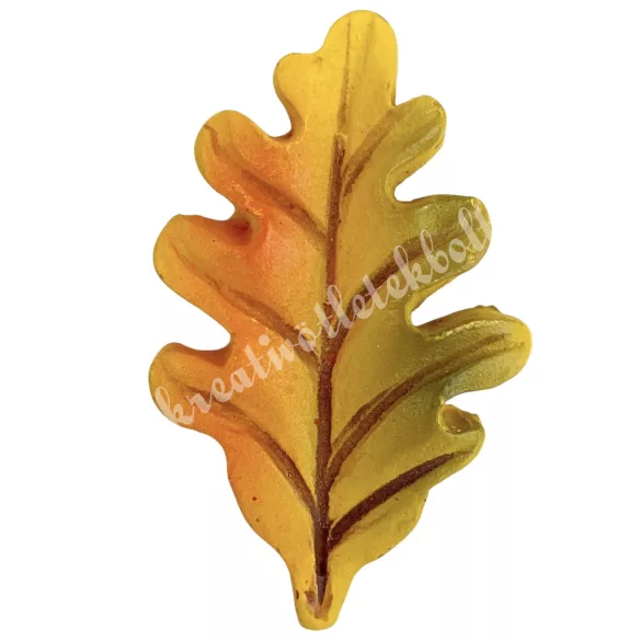 Ragasztható polyresin tölgylevél, narancs-zöld, 2,5x4 cm
