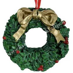 Akasztós polyresin koszorú, 7x7 cm