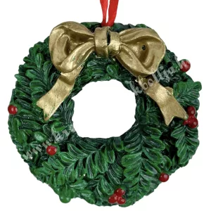 Akasztós polyresin koszorú, 7x7 cm