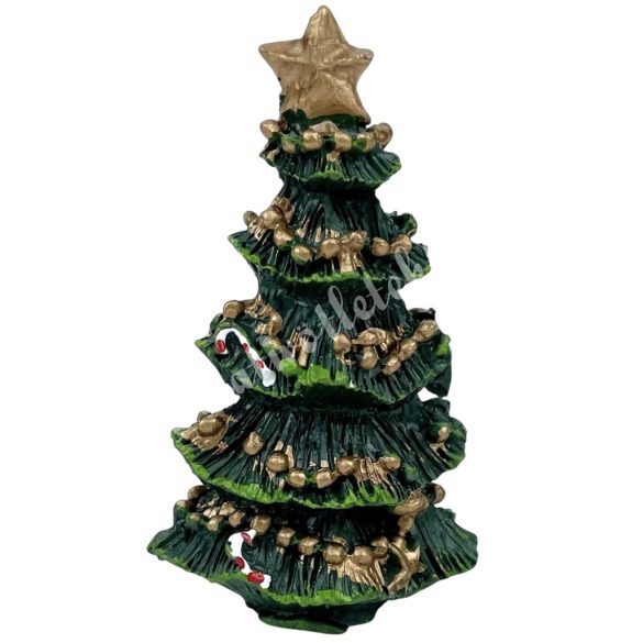 Polyresin karácsonyfa, 3,5x6,5 cm