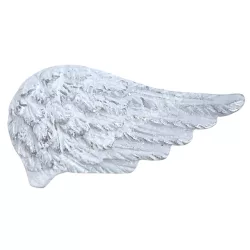   Ragasztható polyresin angyalszárny, fehér-ezüst, 3,5x2 cm