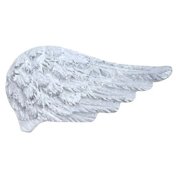 Ragasztható polyresin angyalszárny, fehér-ezüst, 3,5x2 cm
