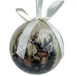 Karácsonyfa gömb, szarvas, 7 cm