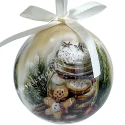 Karácsonyfa gömb, mézeskalács, 7 cm