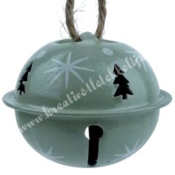 Fém bohóccsengő, halványzöld, 4x3 cm