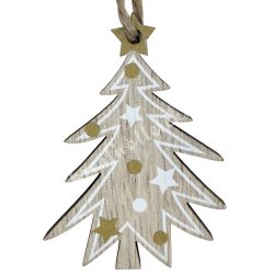 Akasztós fa fenyőfa, natúr, 4,5x6 cm