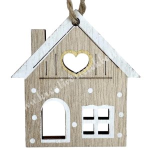 Akasztós fa házikó, 5,2x5,5 cm