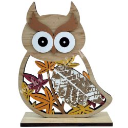 Fa bagoly levéllel, 15x19,5 cm