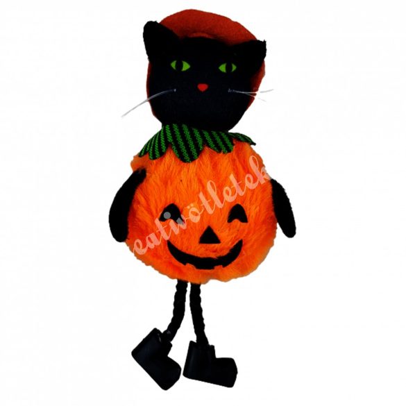 Akasztós halloween macska, 7x17 cm