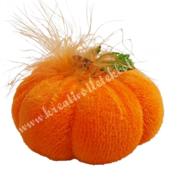 Akasztós bársony tök, narancssárga, 6x4 cm