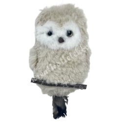 Akasztós textil bagoly, bézs, 7,5x15,5 cm