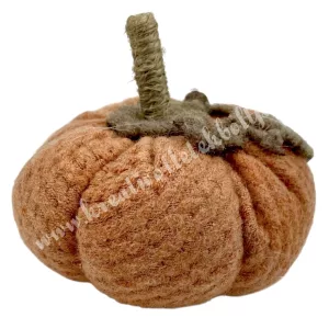 Textil kötött tök, narancssárga, 8x6 cm