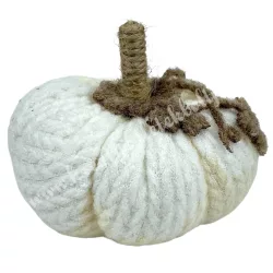Textil kötött tök, fehér, 8x6 cm
