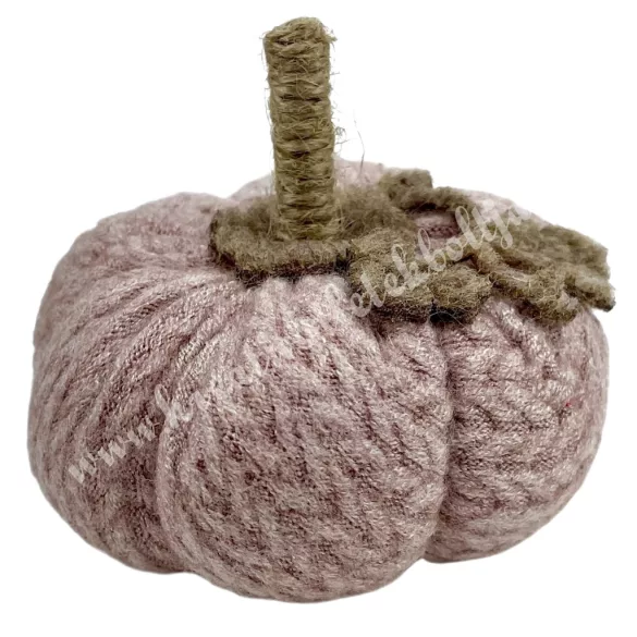 Textil kötött tök, mályva, 8x6 cm